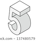 數字「5」的簡單圖示 137480579