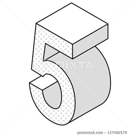 數字「5」的簡單圖示 數字「5」的簡單圖示 137480579