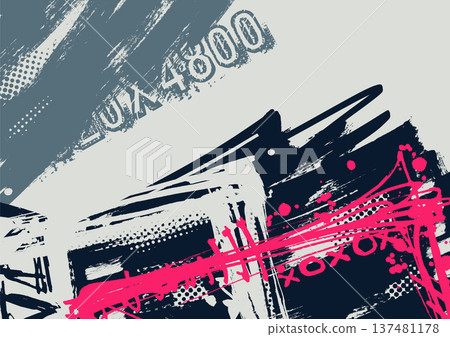 Urban grunge typography background with paint splashes 137481178
