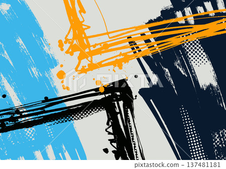 Colorful abstract grunge paint brush background 137481181