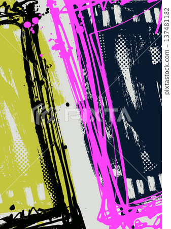 Colorful abstract grunge paint brush background 137481182