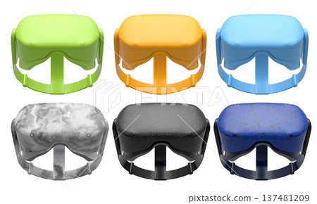 Virtual reality glasses and headset isolated on white background with clipping path 137481209