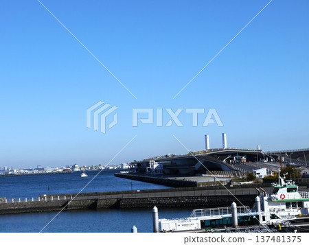 Osanbashi Pier under the blue sky 137481375
