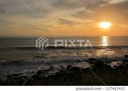 Sunset and fiery clouds Sunset and fiery clouds 137481431