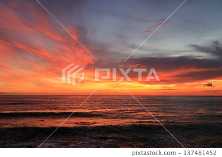 Sunset and fiery clouds Sunset and fiery clouds 137481452