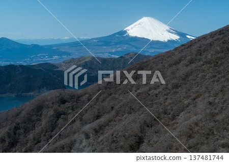 從箱根駒嶽山頂可欣賞到壯麗的景色：富士山和蘆之湖的全景盡收眼底。 137481744
