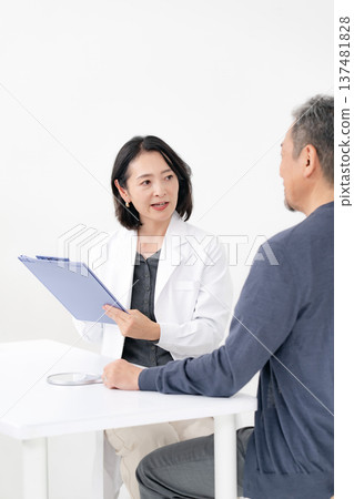 Men's beauty, cosmetic medicine, female doctor Men's beauty, cosmetic medicine, female doctor 137481828