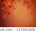 秋日楓葉的柔和背景，泛著淡淡的紅色。一張簡潔的秋日圖片，留有文字空間。 137481888