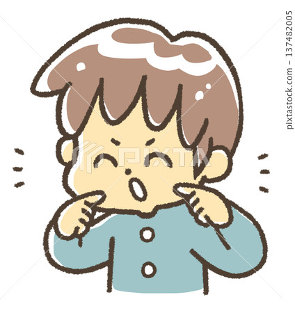 A boy wearing a school uniform having fun A boy wearing a school uniform having fun 137482005