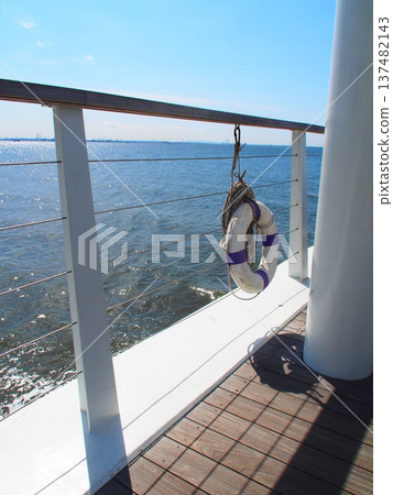 A wooden deck extending to the sea at Inage Beach A wooden deck extending to the sea at Inage Beach 137482143