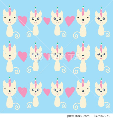 Cat-unicorn seamless pattern. It is located in 137482230