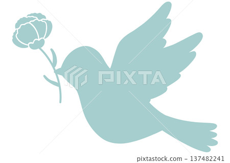 Mother's Day Bird Carnation Silhouette Mint Green 137482241