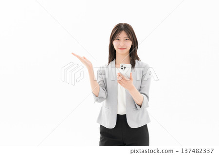 Young business woman with a white background Young business woman with a white background 137482337