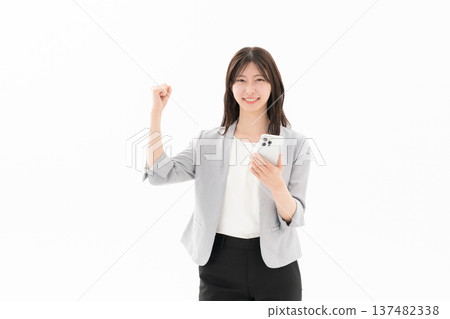 Young business woman with a white background Young business woman with a white background 137482338