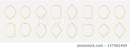 Elegant simple geometric gold thin gold frames 137482489