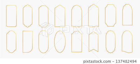 Elegant simple geometric gold thin gold frames 137482494