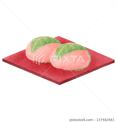 Sakuramochi Japanese sweets Spring Sakuramochi Japanese sweets Spring 137482981