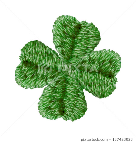 [Four-leaf clover] Hand-embroidered illustration material 137483023