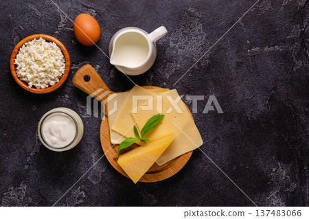 Set of various fresh dairy products. Set of various fresh dairy products. 137483066