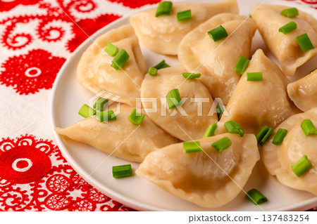 Dumplings, filled with mashed potatoes. Dumplings, filled with mashed potatoes. 137483254