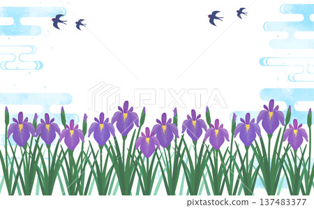 Iris and cool watercolor background 2_horizontal Iris and cool watercolor background 2_horizontal 137483377