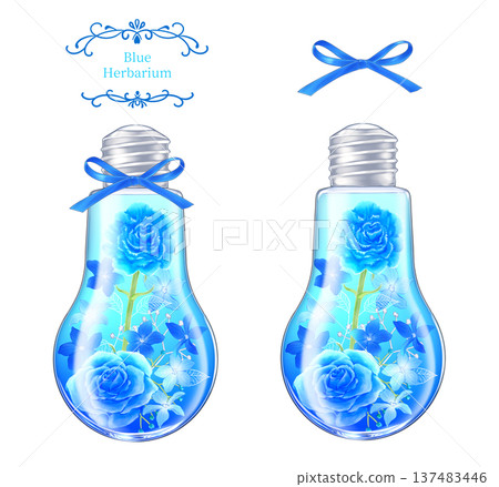 Blue flower herbarium 137483446