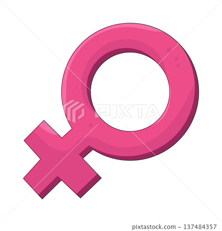 Illustration of female gender symbol 137484357