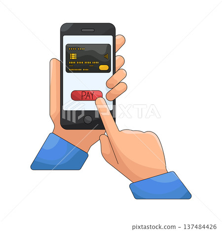 Illustration of online payment Illustration of online payment 137484426