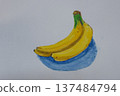 Delicious watercolor banana 137484794
