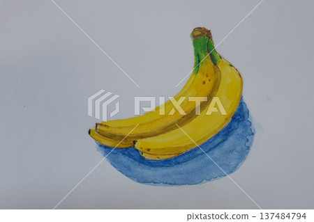 Delicious watercolor banana Delicious watercolor banana 137484794