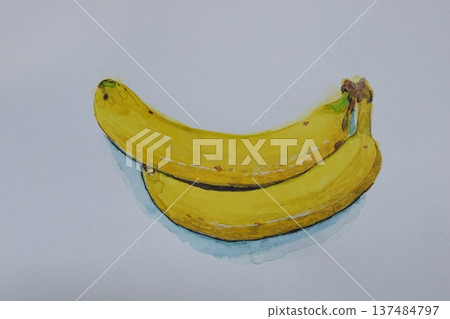 Delicious watercolor banana Delicious watercolor banana 137484797