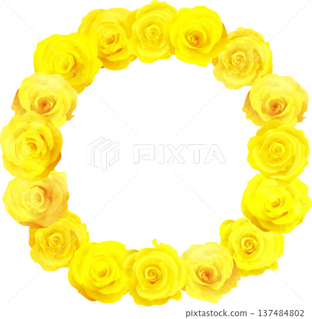 Round frame of yellow roses Round frame of yellow roses 137484802