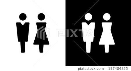 現代男女廁所圖標 137484855
