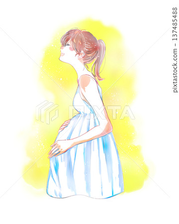 Gentle pregnant woman Gentle pregnant woman 137485488