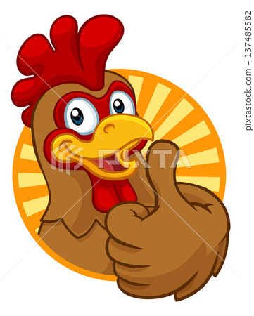 Chicken Cartoon Rooster Cockerel Character Chicken Cartoon Rooster Cockerel Character 137485582