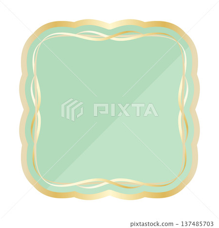 Mint and gold frame with luxurious lines Mint and gold frame with luxurious lines 137485703
