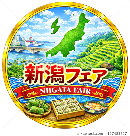 新潟博覽會壁紙、新潟博覽會徽章、促銷海報/秋季食慾、A3 137485827