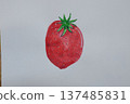 Delicious strawberries painted in watercolor 137485831