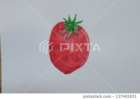 Delicious strawberries painted in watercolor 137485831