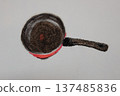 Frying pan drawn with oil pastels 137485836