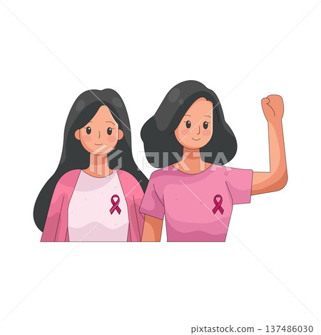Illustration of breast cancer patient  137486030