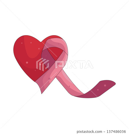 Illustration of cancer ribbon 137486036