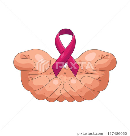 Illustration of cancer ribbon 137486060