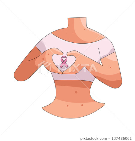 Illustration of breast cancer patient Illustration of breast cancer patient 137486061