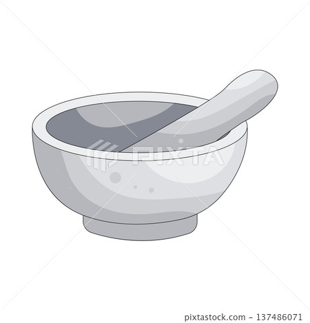 Illustration of mortar and pestle Illustration of mortar and pestle 137486071