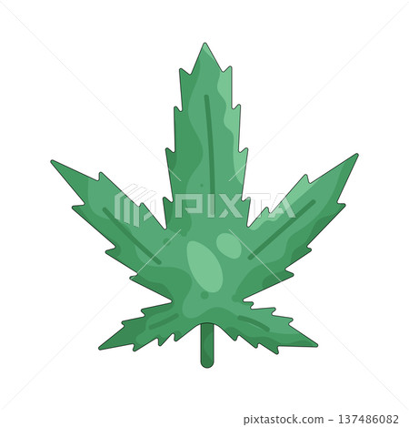 Illustration of Cannabis leaf 137486082