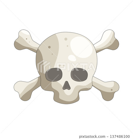 Illustration of skull and crossed bone Illustration of skull and crossed bone 137486100