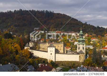 Old Castle in BANSKA STIAVNICA during autumn 137486305