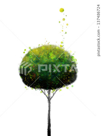 tree on watercolor painting tree on watercolor painting 137486724