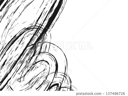 A dynamic curved background of Japanese modern black ink that embodies passion, energy, art, creativity and perfection. 137486726
